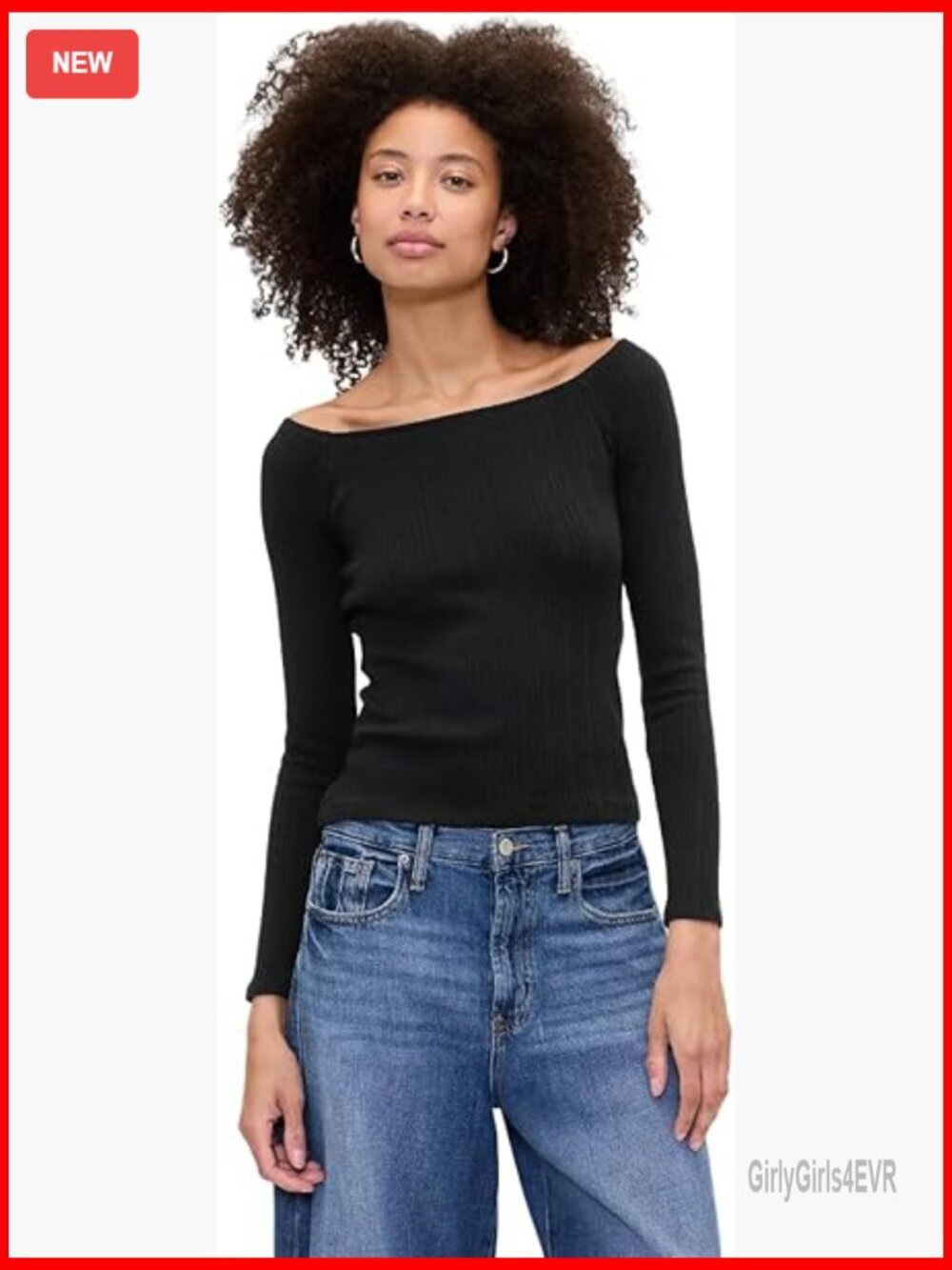 Women's Ribbed Over the Shoulder Knit Top Short Sleeve Crew Neck